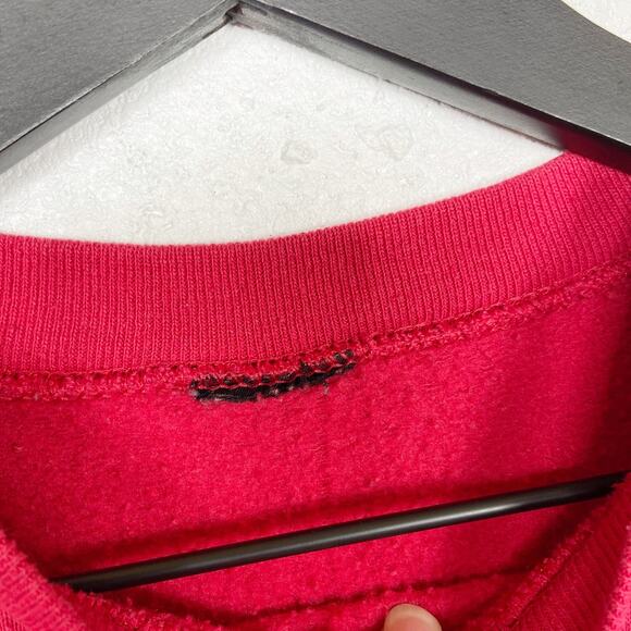 Vintage Mickey Mouse Christmas Sweatshirt Crewneck Size L Red Made In USA - Picture 6 of 8